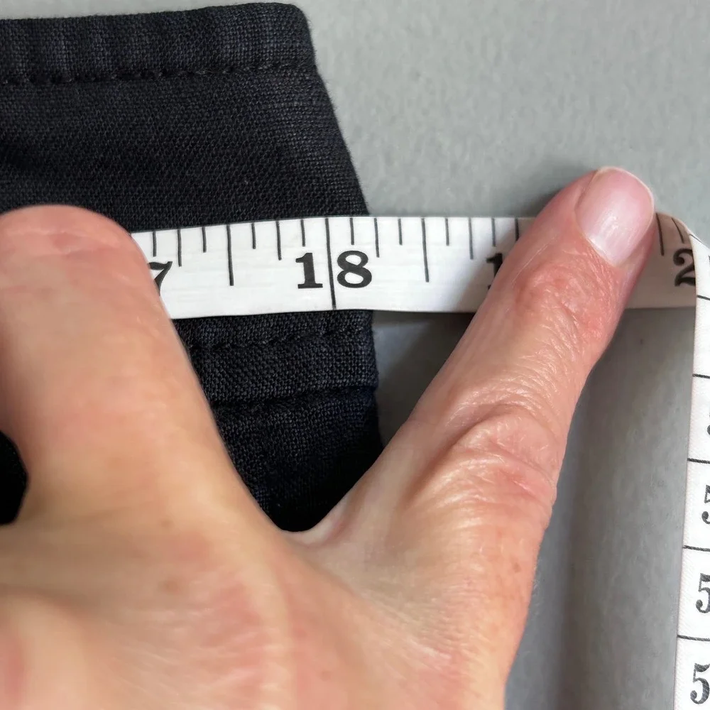 Everlane Way-High Drape Pant Black 100% Linen Wide Leg Pleated Trouser Size 16